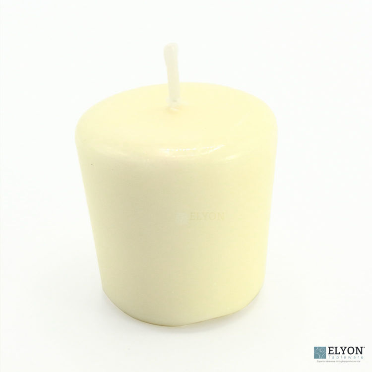 24 Ivory Unscented Wax Votive Candles, 15 Hours Burn Time