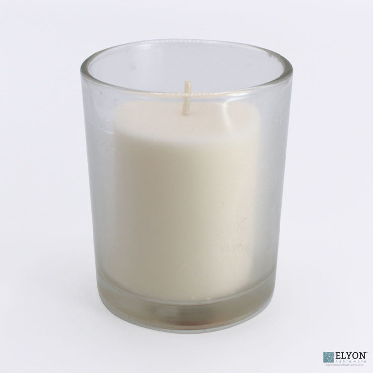 18 White Colored Unscented Wax Votive Memorial Candle, 24 Hours Burn Time