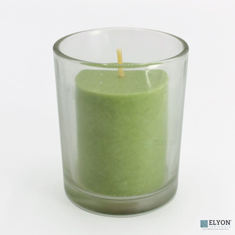 18 Green Colored Unscented Wax Votive Memorial Candle, 24 Hours Burn Time
