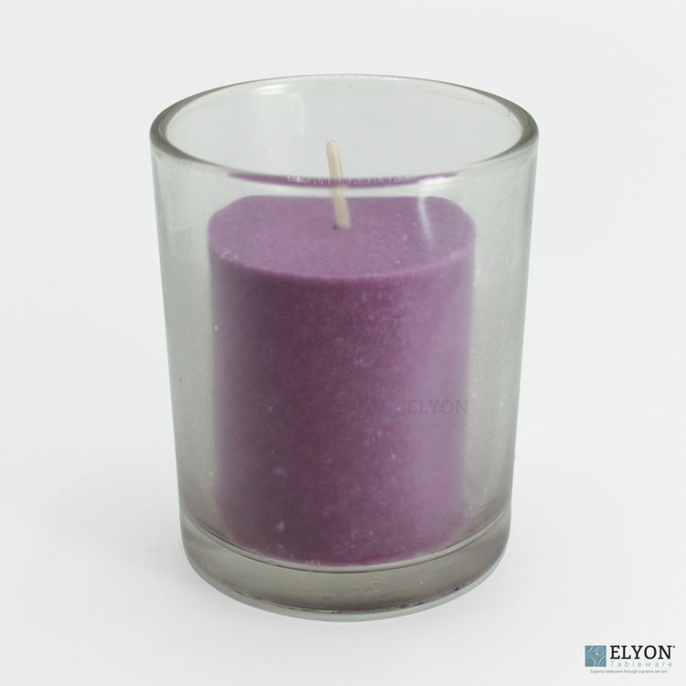 18 Purple Colored Unscented Wax Votive Memorial Candle, 24 Hours Burn Time