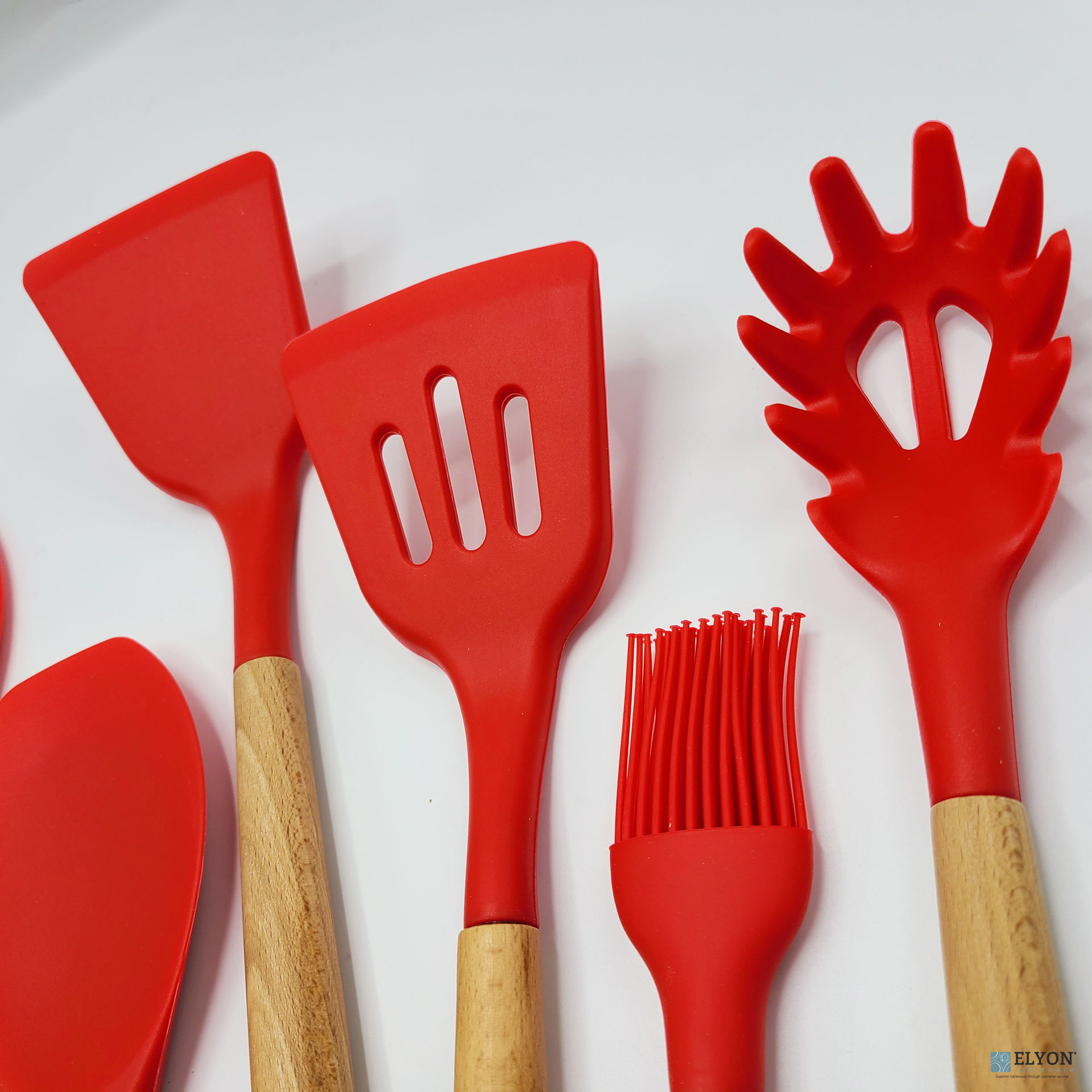 Elyon Best Modern 9piecesiliconkitchencookingutensilssetRed