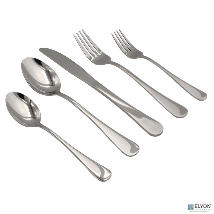 Picture of Elyon Luly Reflective Silver 20-Piece Flatware Set, Stainless Steel, Service For 4