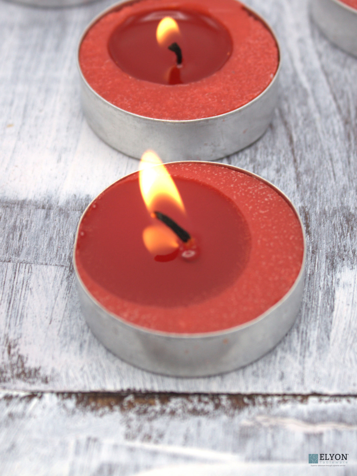 96 Apple Cinnamon Scented Red Wax Tealight Candles in Tin Holder, 4