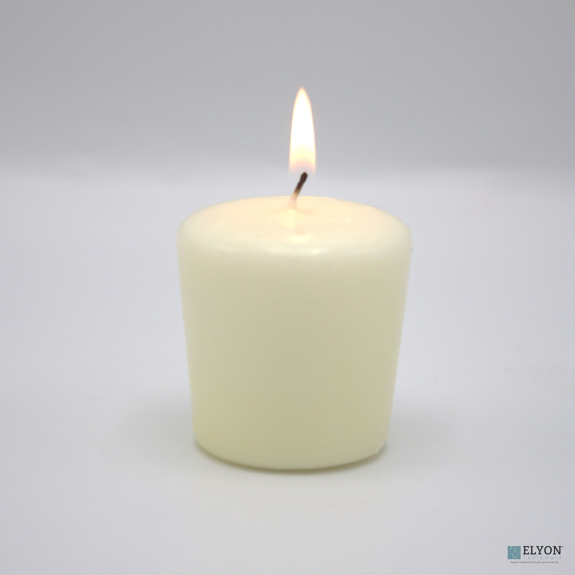 24 Ivory Unscented Wax Votive Candles, 15 Hours Burn Time. Elyon