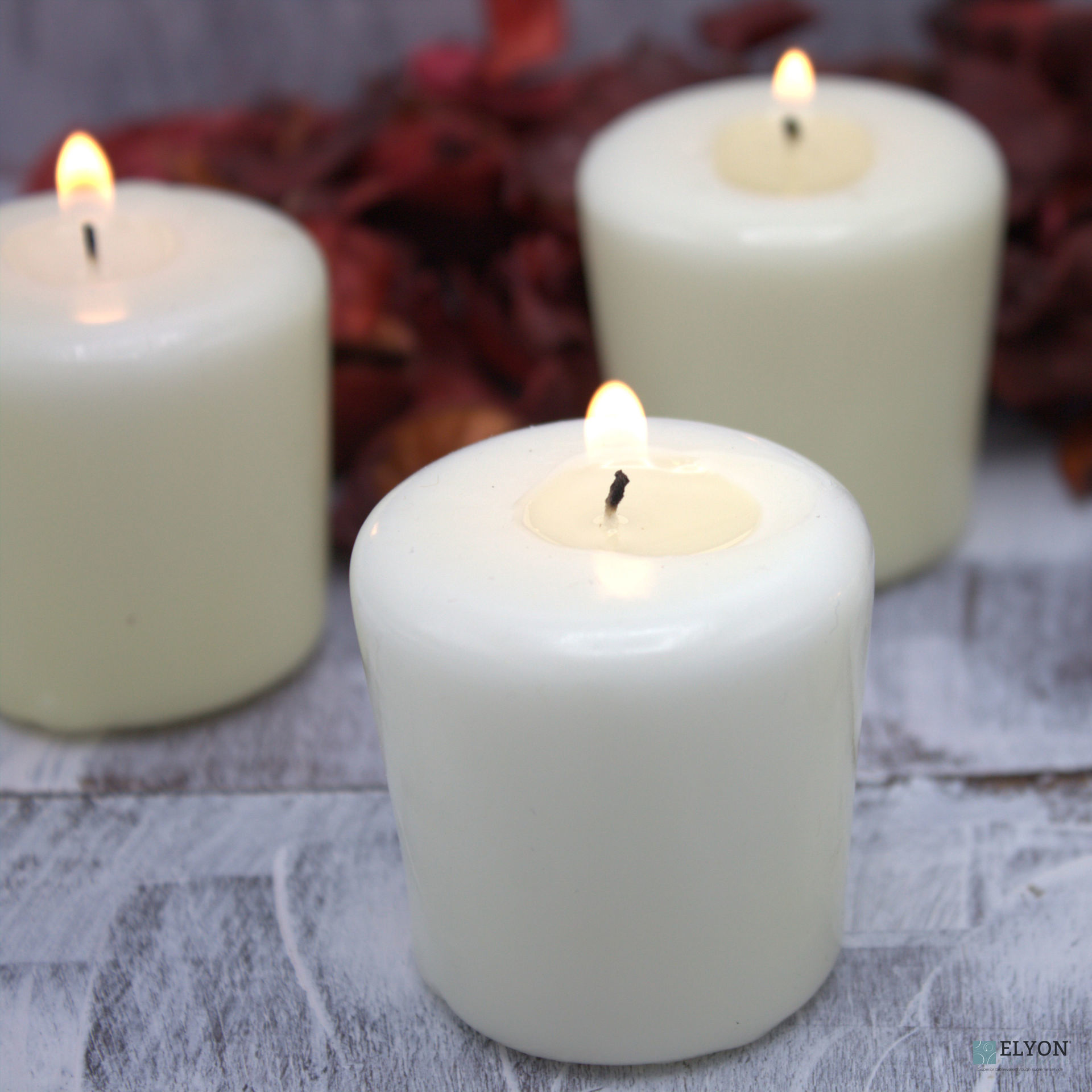 24 Ivory Unscented Wax Votive Candles 15 Hours Burn Time Elyon Tableware Your Shop For 8733