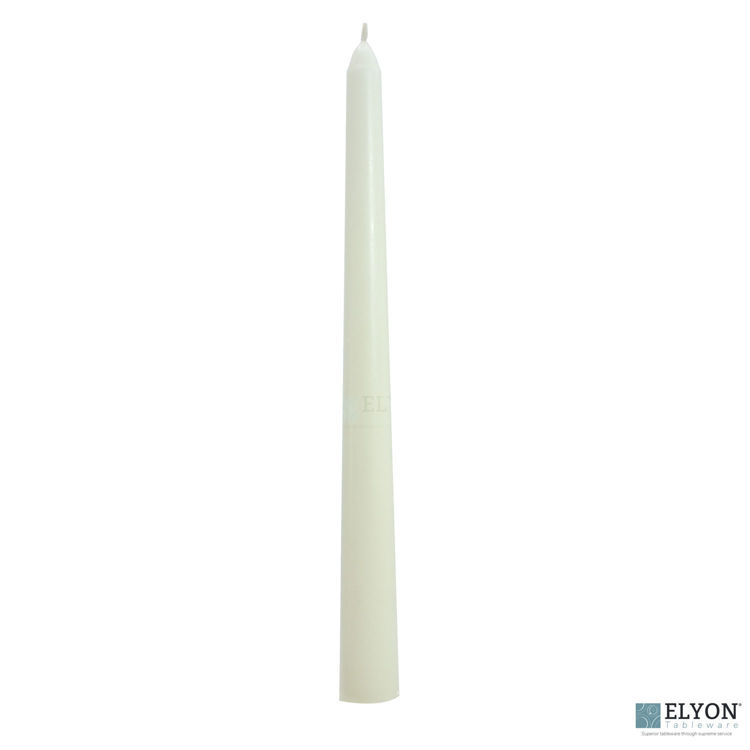 Picture of 50 Ivory Unscented Wax Taper Candles, 8 Hour Burn Time
