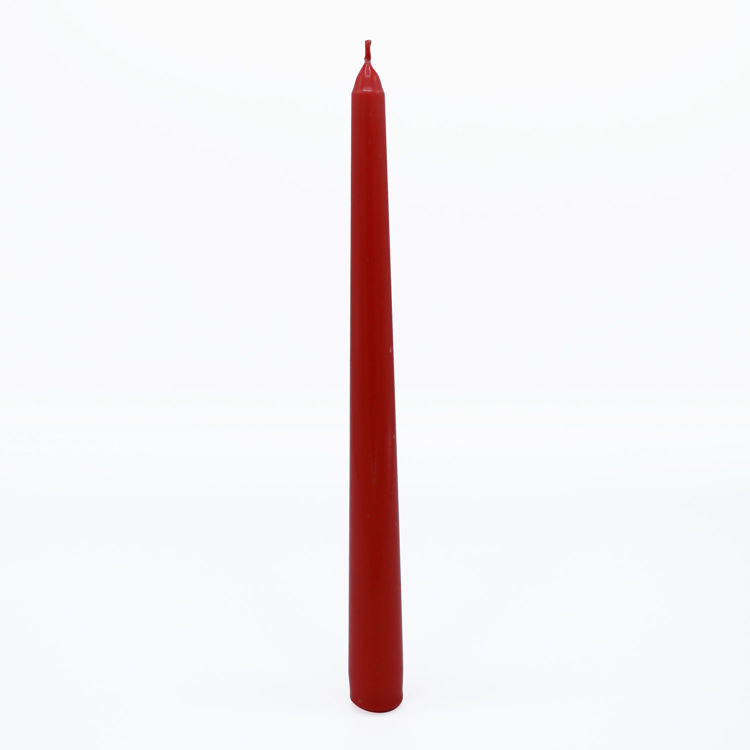 Picture of 25 Red Unscented Wax Taper Candles, 8 Hour Burn Time