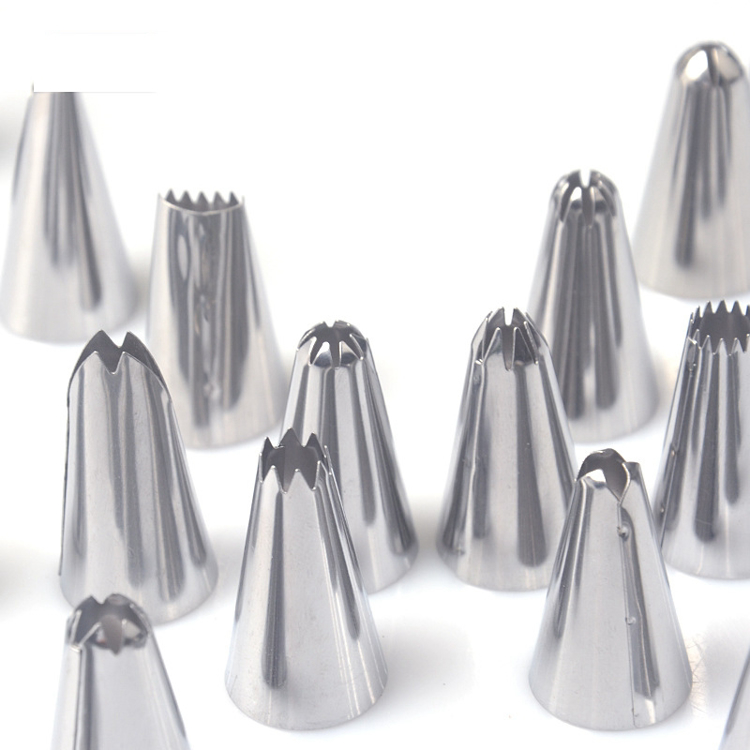 Elyon Tableware, Cake Decorating Piping Tip Set, Stainless Steel, 24 Pieces 