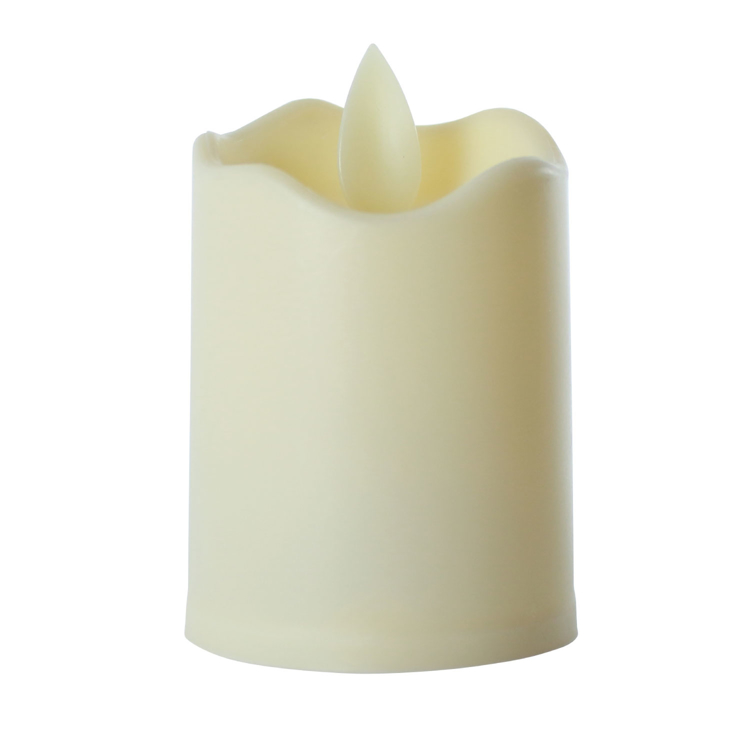 LED Flameless Short Pillar Flicker Candles, 12 Pack, Ivory