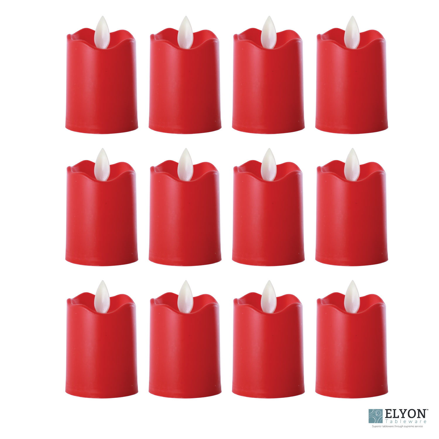 LED Flameless Short Pillar Flicker Candles, 12 Pack, Red. Elyon ...