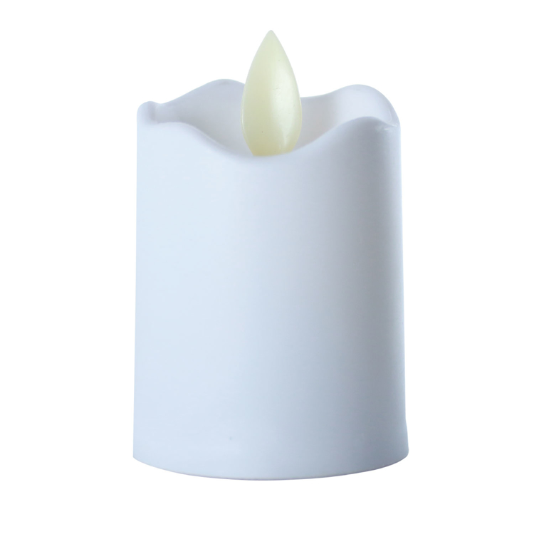 LED Flameless Short Pillar Flicker Candles, 12 Pack, White