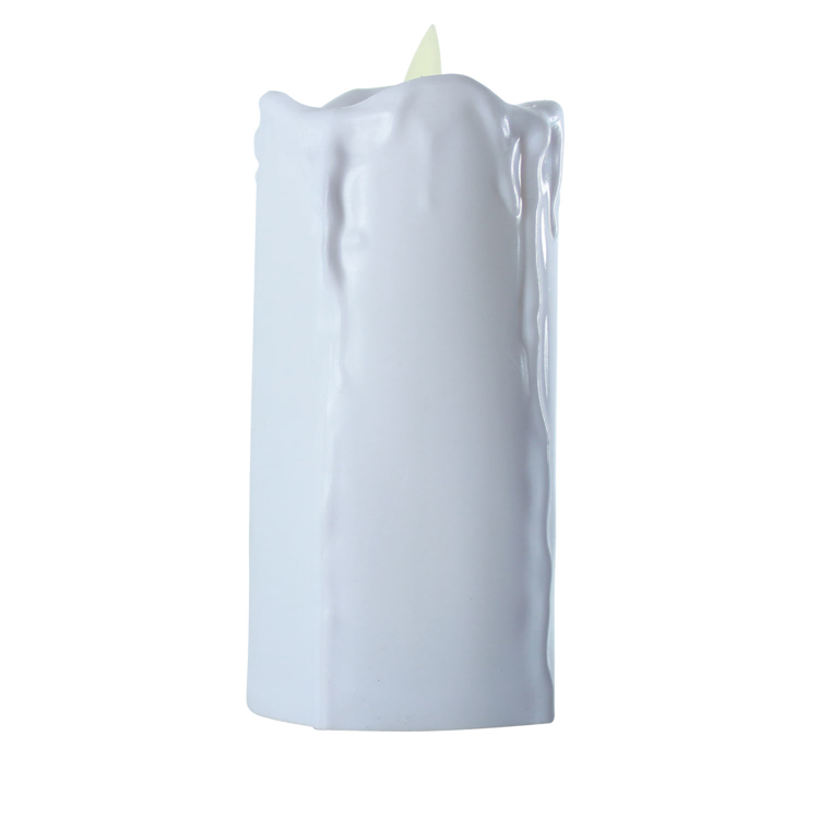LED Flameless Tall Dripping Pillar Flicker Candles, 12 Pack, White