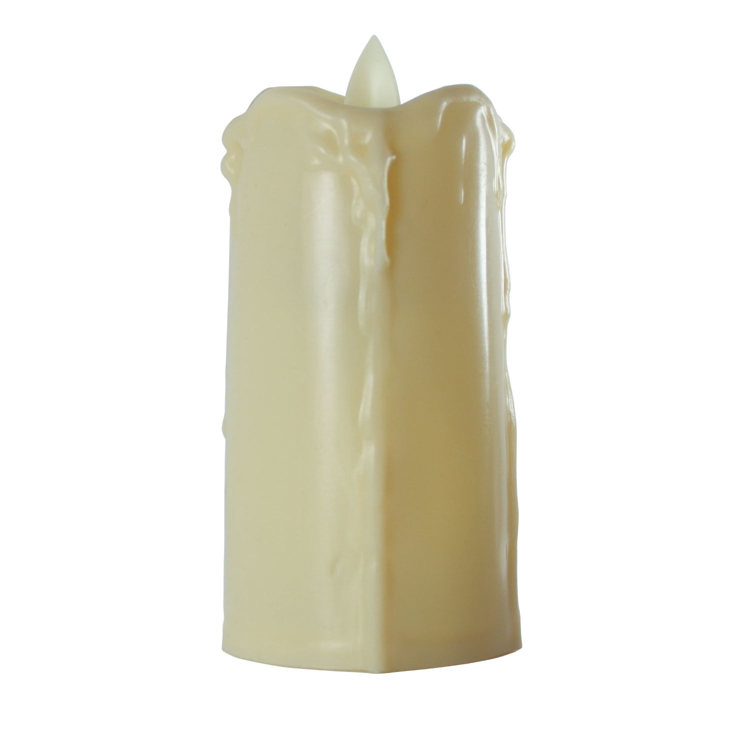 LED Flameless Tall Dripping Pillar Flicker Candles, 12 Pack, Ivory