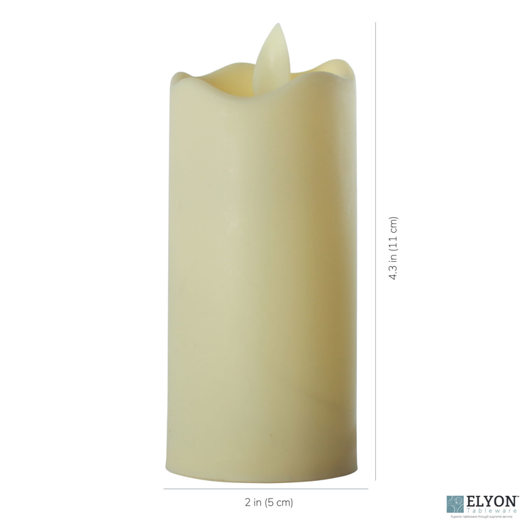 LED Flameless Tall Pillar Flicker Candles, 12 Pack, Ivory - size