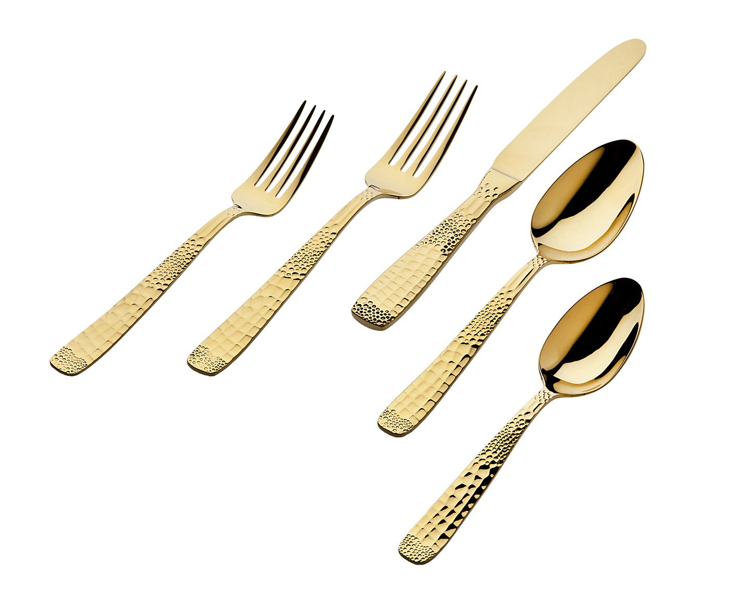Godinger 20-Piece Stainless Steel Gold Donatella Flatware Set, Service For 4 