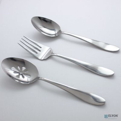 Splendide Alpia Stainless Steel, 3 Piece Serving Set | Elyon Tableware Splendide Alpia Stainless Steel, 3 Piece Serving Set | Elyon Tableware
