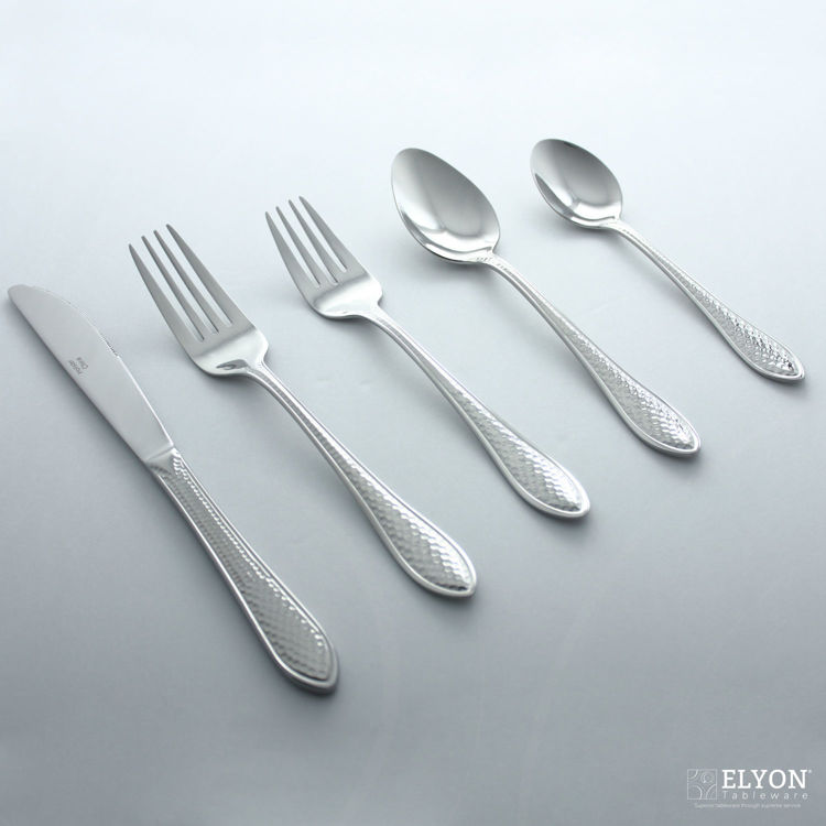 Metropolitan 20-Piece Stainless Steel American Hammered Flatware Set, Service for 4 | Elyon Tableware