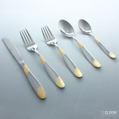 Metropolitan 20-Piece Stainless Steel Dew Gold Flatware Set, Service for 4 | Elyon Tableware Metropolitan 20-Piece Stainless Steel Dew Gold Flatware Set, Service for 4 | Elyon Tableware