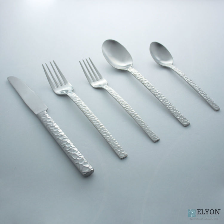 David Shaw 20-Piece Stainless Steel Splendide Sandstone Flatware Set, Service For 4 | Elyon Tableware