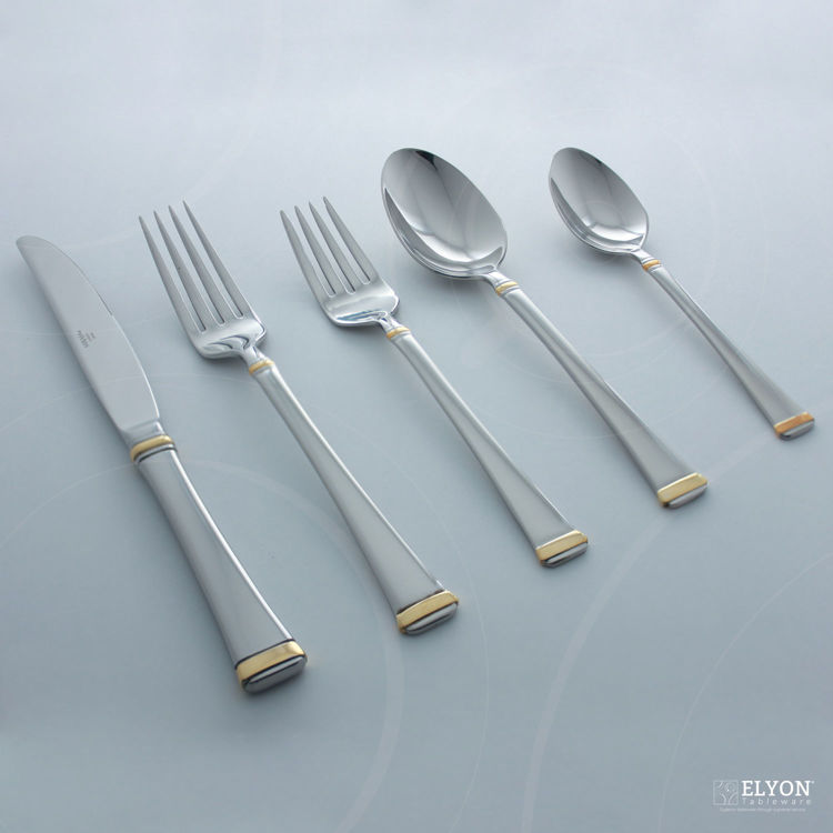 Mikasa 65-Piece Stainless Steel Gold-Accent Harmony Flatware Set, Service For 12  | Elyon Tableware