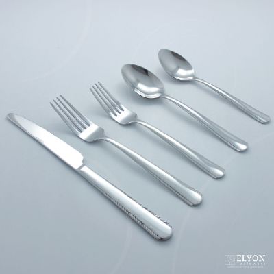 Oneida 42-Piece Stainless Steel Silver Gable Flatware Set, Service For 8 | Elyon Tableware Oneida 42-Piece Stainless Steel Silver Gable Flatware Set, Service For 8 | Elyon Tableware