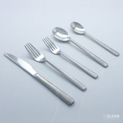 Museum 20-Piece Stainless Steel Saturn Mirror Flatware Set, Service for 4 | Elyon Tableware Museum 20-Piece Stainless Steel Saturn Mirror Flatware Set, Service for 4 | Elyon Tableware