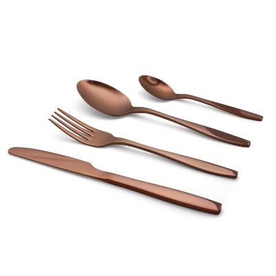 16-Piece Reflective Copper Flatware Set, Service For 4	 16-Piece Reflective Copper Flatware Set, Service For 4