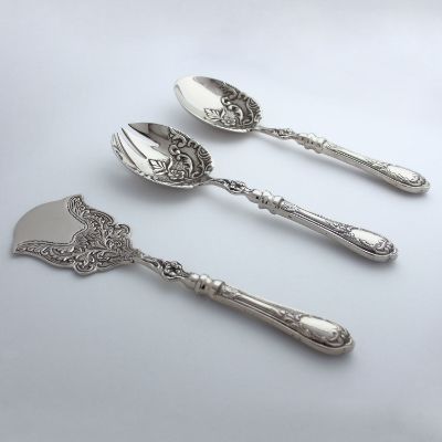 Godinger Baron Nickel Plated Serving Set, 3 Piece Set Godinger Baron Nickel Plated Serving Set, 3 Piece Set