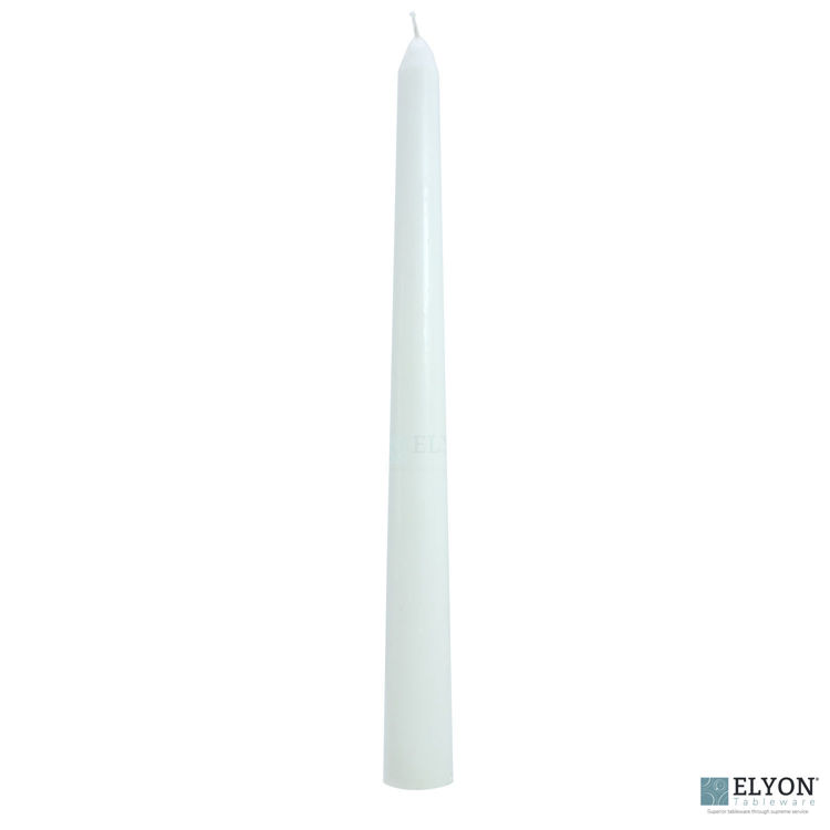 Picture of 25 White Unscented Wax Taper Candles, 8 Hour Burn Time