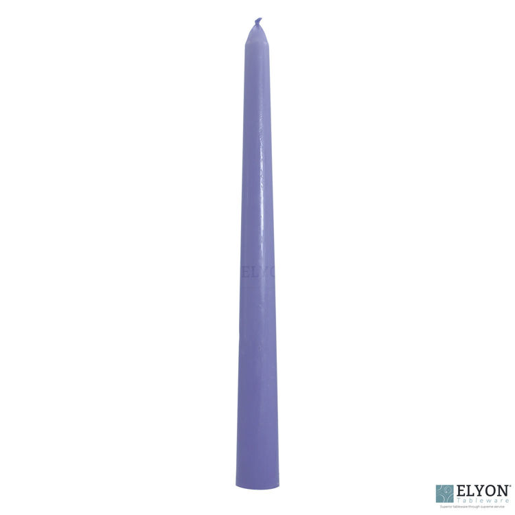 Picture of 25 Lavender Unscented Wax Taper Candles, 8 Hour Burn Time