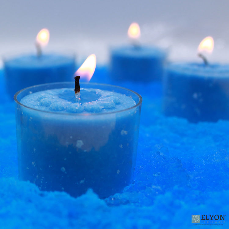 36 Ocean Breeze Scented Blue Colored Wax Deep Tealight Candles