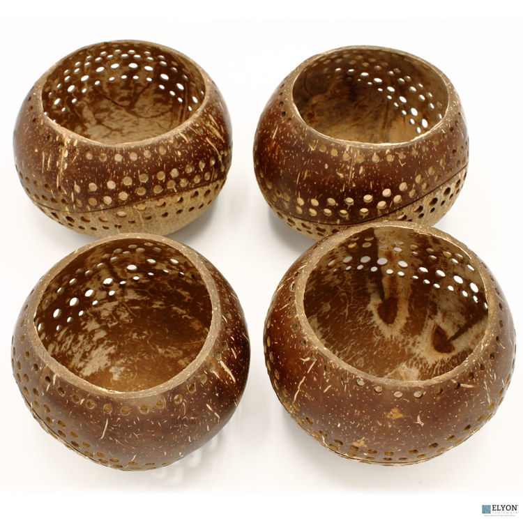 Large Handmade Natural Coconut Shell Tealight Candle Holders