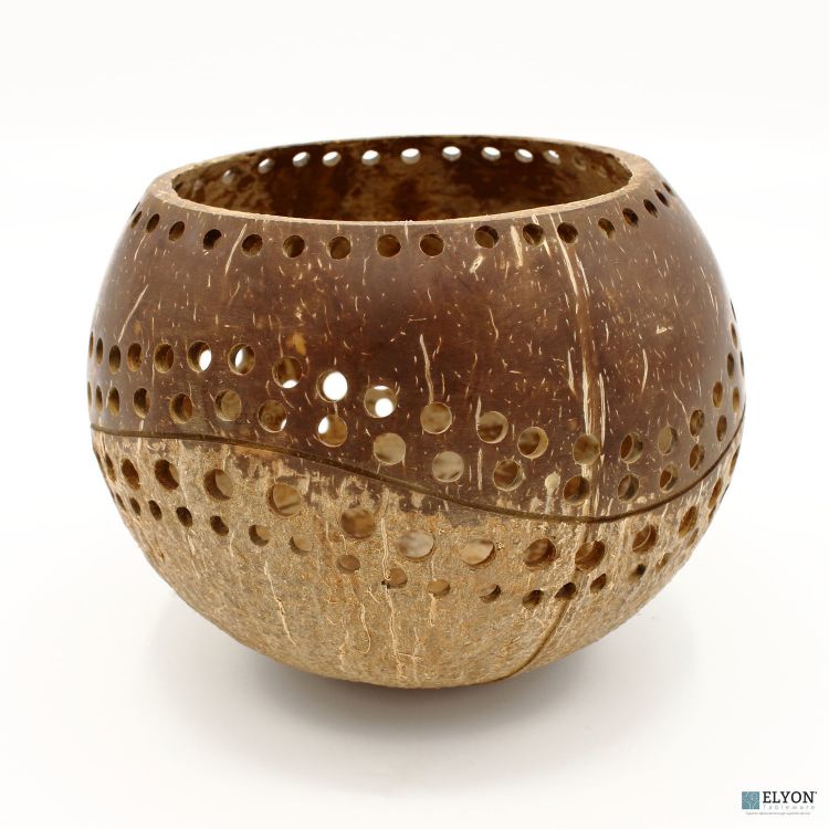 Large Handmade Natural Coconut Shell Tealight Candle Holders