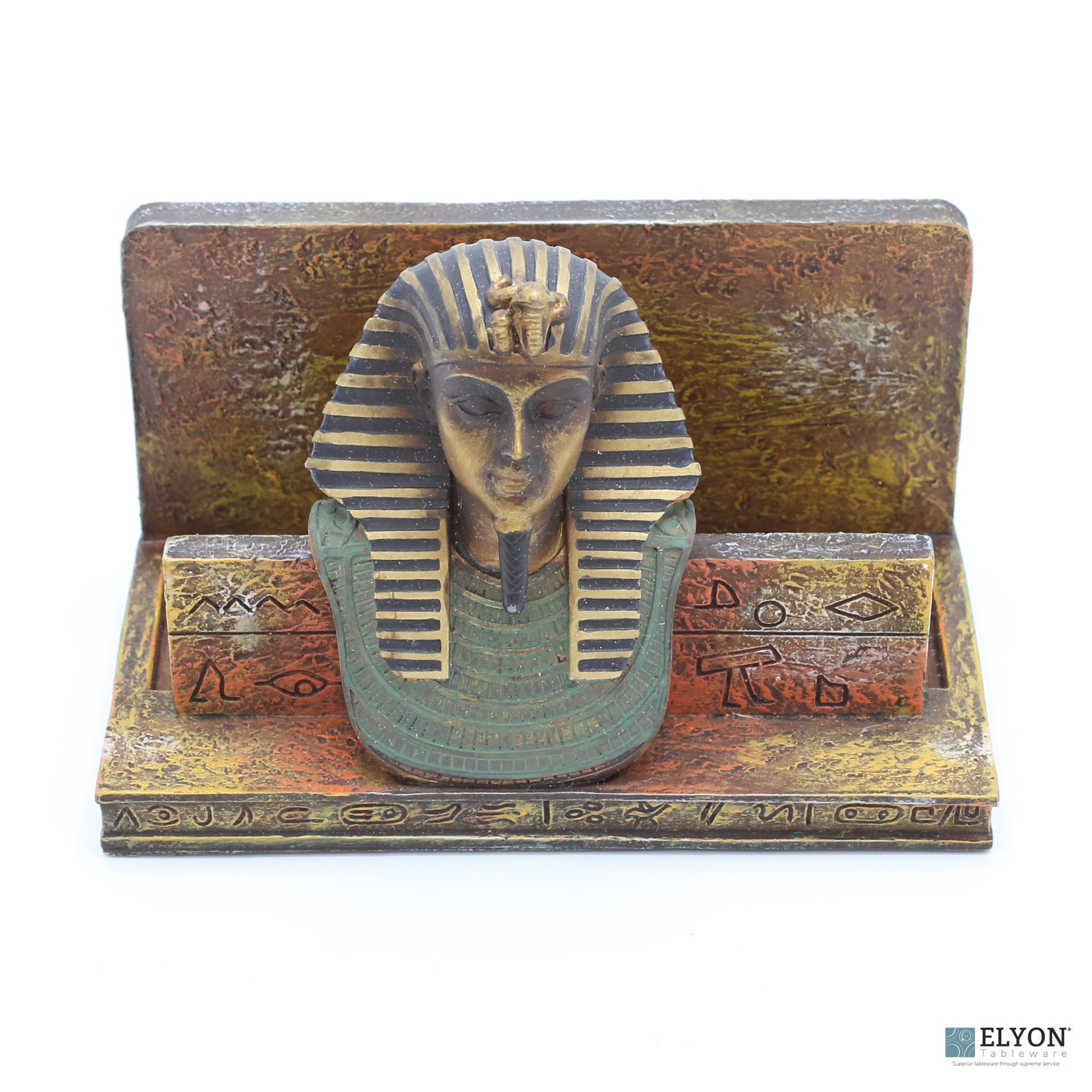 Hand Painted Resin 3D Egyptian Coaster Set, Stand with 4 Coasters, A
