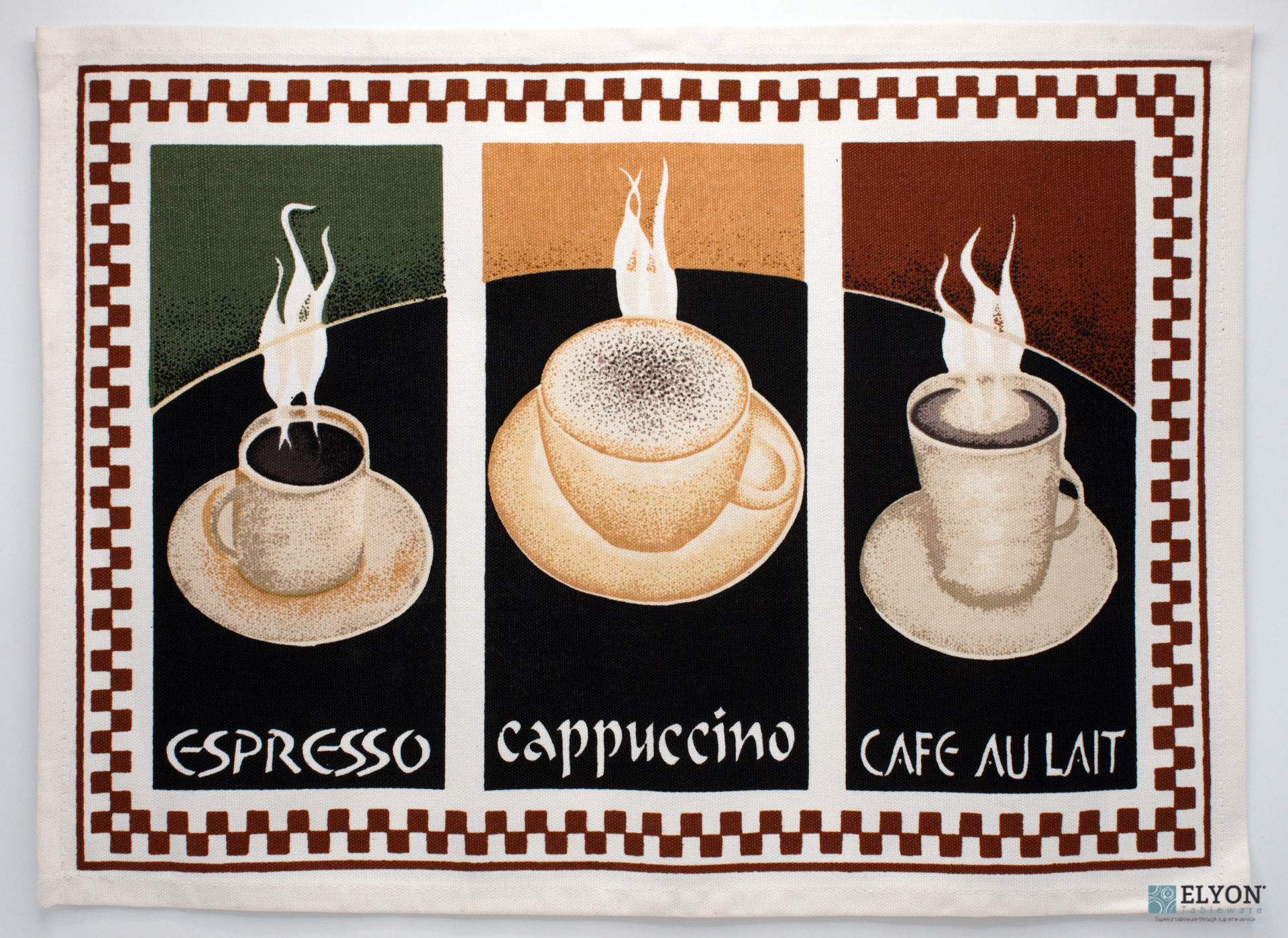 Set of 6 Coffee Cappuccino Themed Breakfast Table Placemat 100% Cotton ...