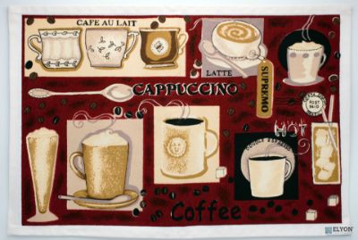 Show details for Set of 6 Coffee Cappuccino Themed Breakfast Table Placemat 100% Cotton 13" x 19" Placemat Dark