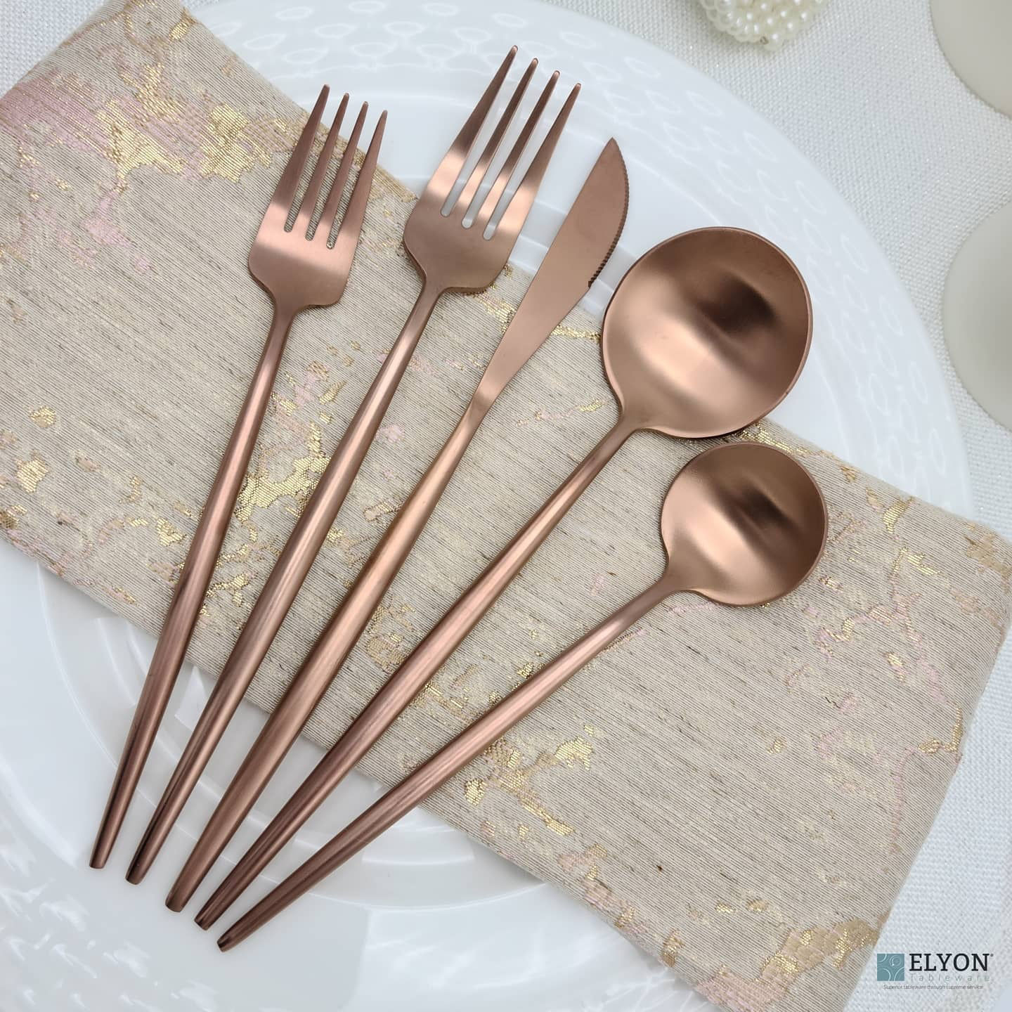 Copper/ Rose gold modern Silverware & Flatware Elyon. Elyon Tableware