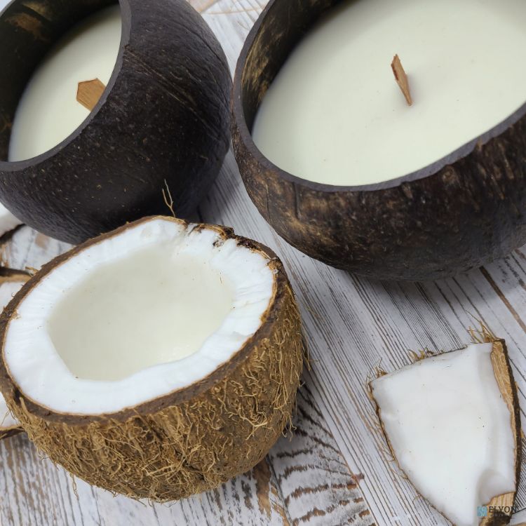 Coconut Shell Candle Scented Set of 2