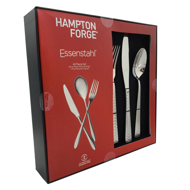 Hampton Forge Essenstahl Trillion 45-Piece Stainless Steel Flatware Set, Service For 8