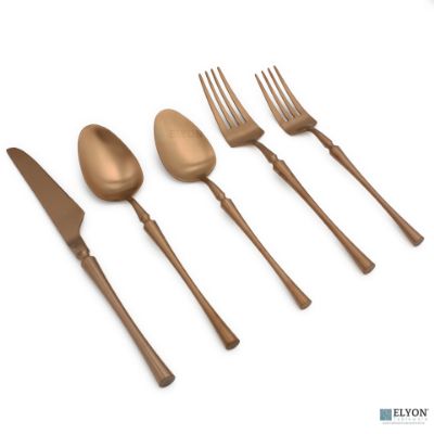 20-Piece Noelle Matte Copper Flatware Set, Stainless Steel, Service For 4 20-Piece Noelle Matte Copper Flatware Set, Stainless Steel, Service For 4