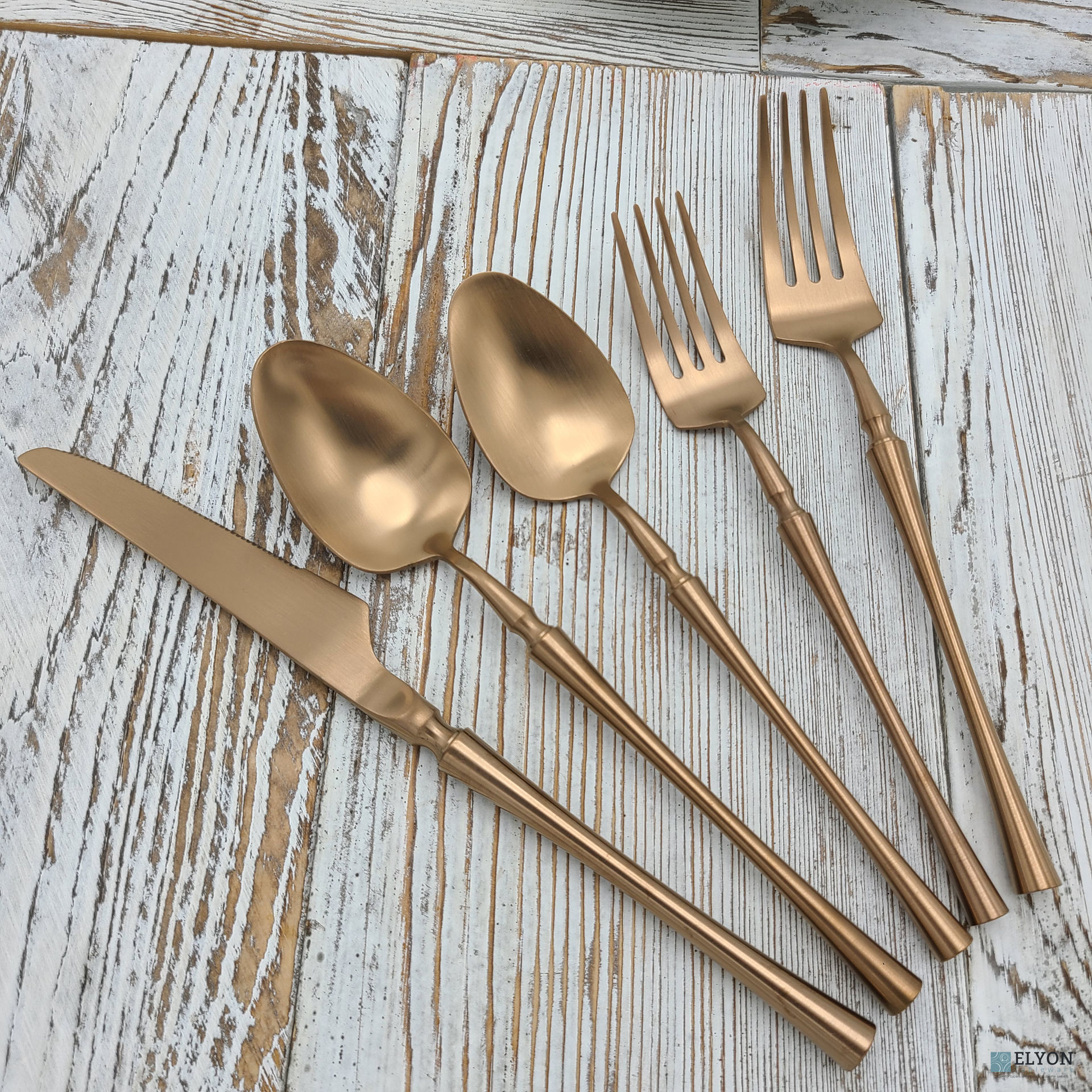 Best Modern Flatware and Silverware sets Matte Copper Elyon Tableware