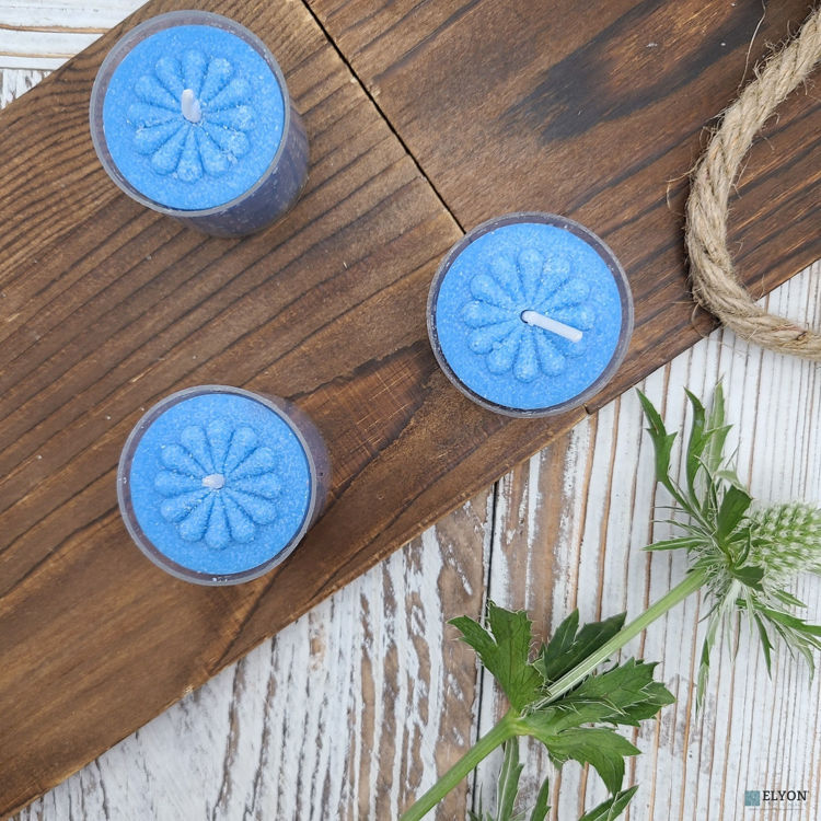 36 Ocean Breeze Scented Blue Colored Wax Deep Tealight Candles 
