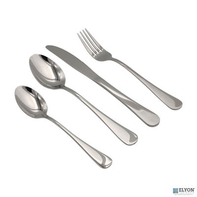 32-Piece Reflective Silver Flatware Set, Stainless Steel, Service For 8 32-Piece Reflective Silver Flatware Set, Stainless Steel, Service For 8