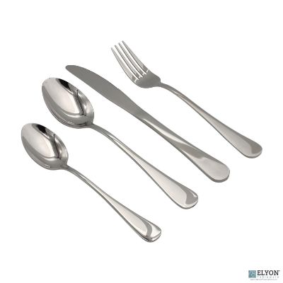 48-Piece Reflective Silver Flatware Set, Stainless Steel, Service For 12 48-Piece Reflective Silver Flatware Set, Stainless Steel, Service For 12