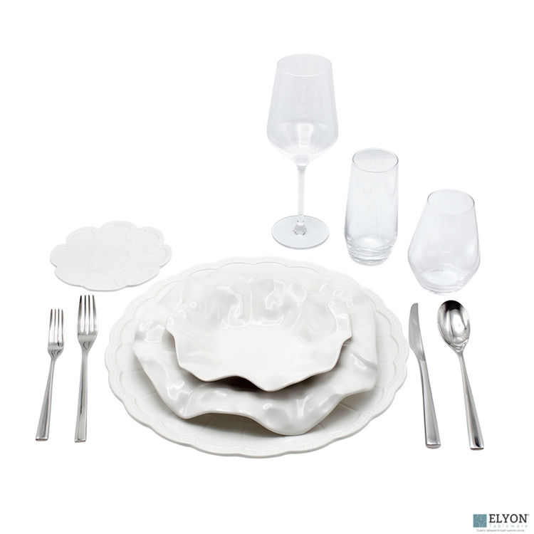Picture of 11 Piece Dinnerware Set White Porcelain, Service for 1