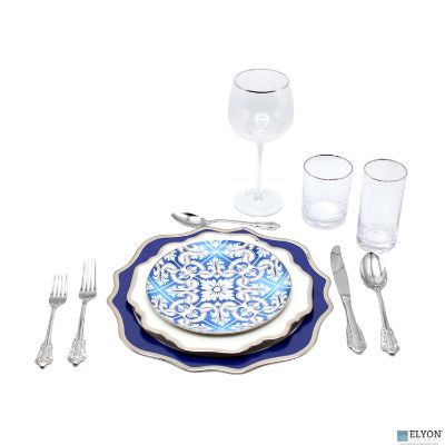 Show details for 11 Piece Dinnerware Set Blue Porcelain, Service for 1 Picture of 11 Piece Dinnerware Set Blue Porcelain, Service for 1