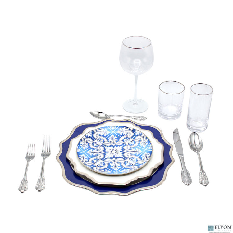 Picture of 11 Piece Dinnerware Set Blue Porcelain, Service for 1