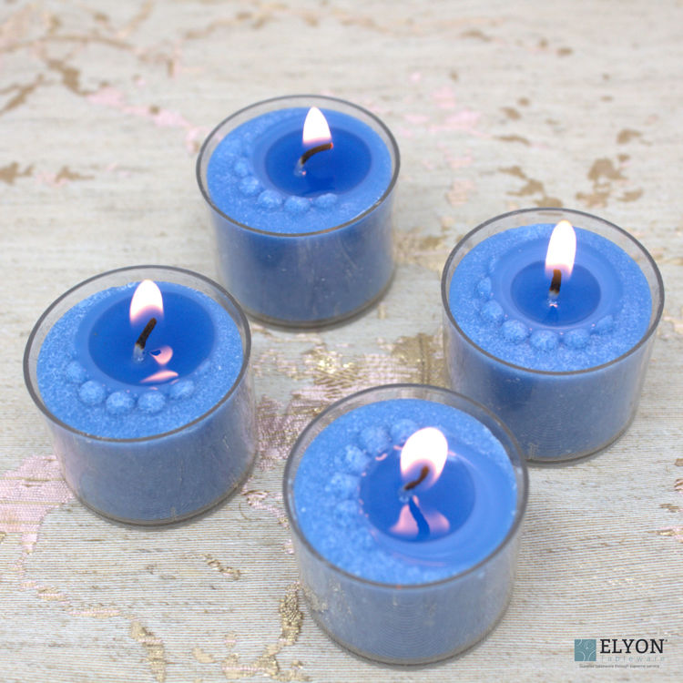 36 Ocean Breeze Scented Blue Colored Wax Deep Tealight Candles	