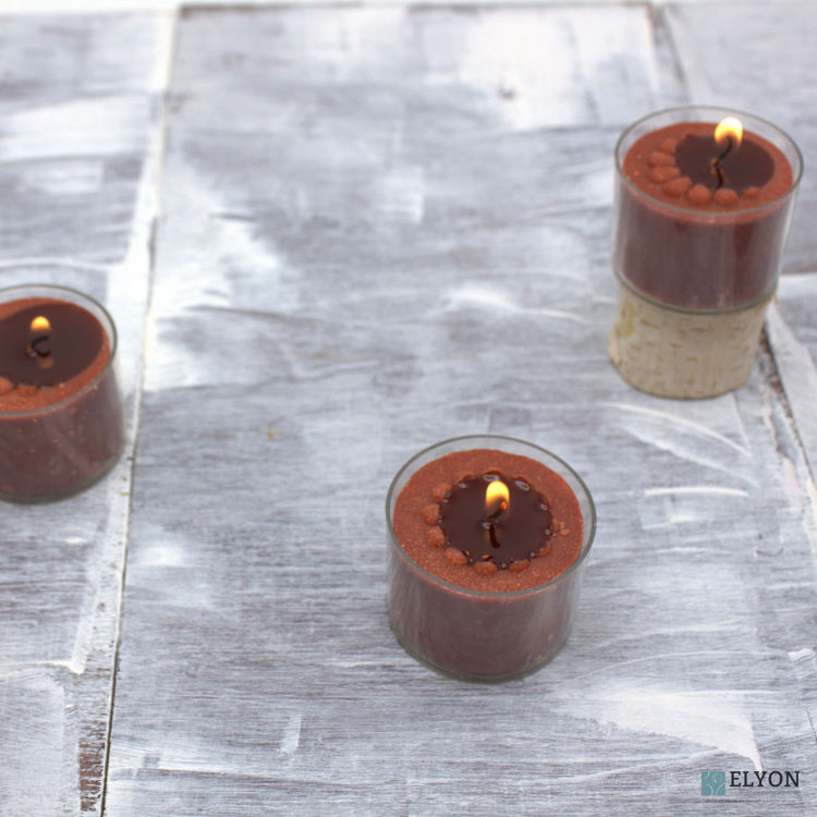 36 Coffee Scented Brown Colored Wax Deep Tealight Candles	