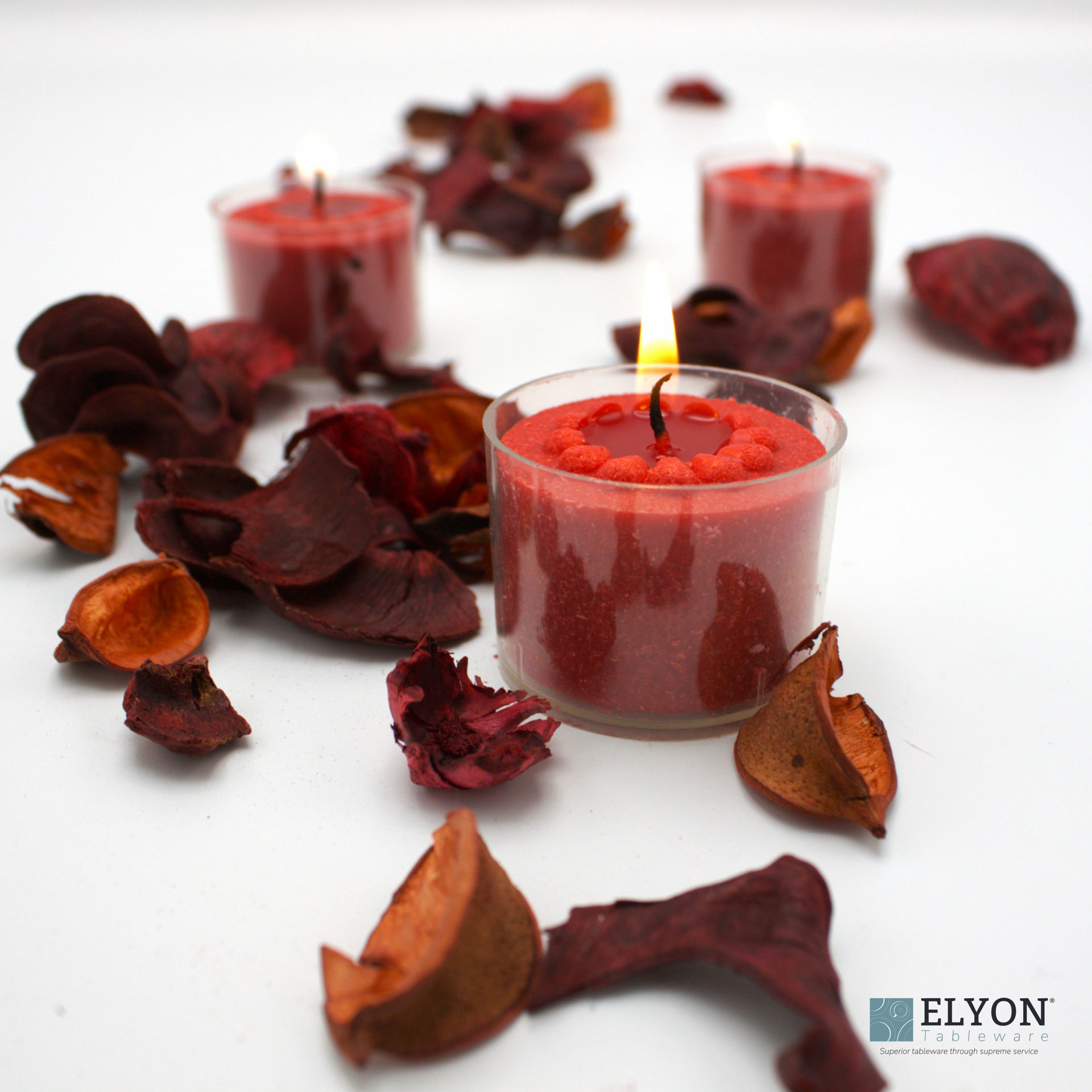 36 Apple Cinnamon Scented Red Colored Wax Deep Tealight Candles in